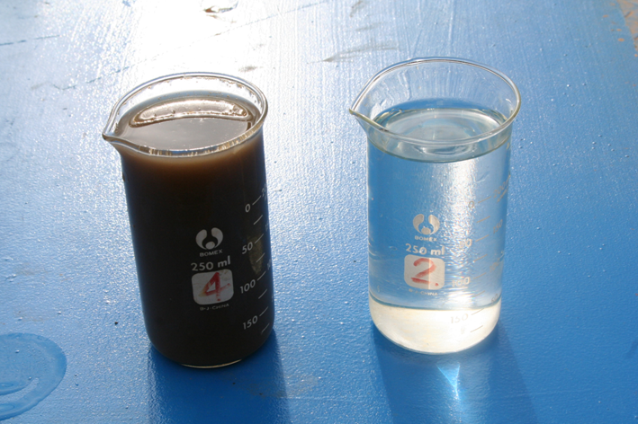凈化后的水質對比